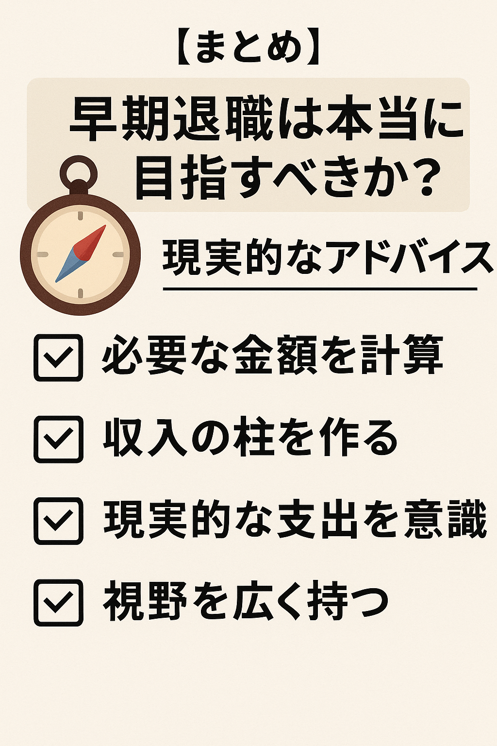 🧭【まとめ】早期退職は本当に目指すべきか?|現実的なアドバイス コンテンツ開始