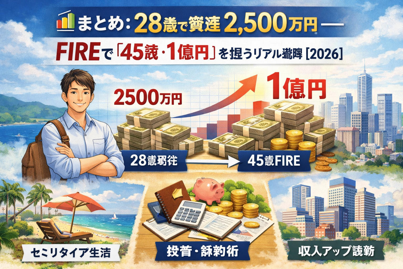📊まとめ：28歳で資産約2500万円──FIREで「45歳・1億円」を狙うリアル戦略【2026】 横長